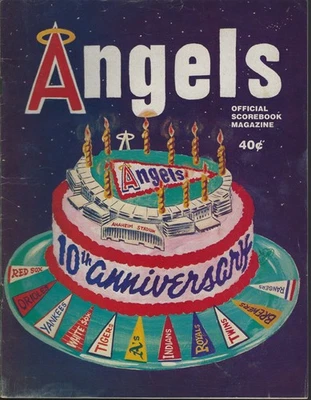 1975 Texas Rangers @ California Angels Program/Scorecard - Bill Singer Win #98 - Image 1 of 4