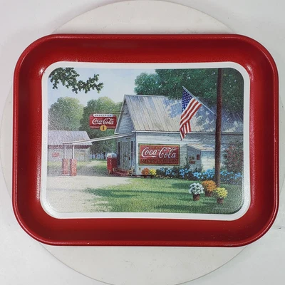 Vintage 2002 American Lane Coca Cola Metal Serving Tray 13x10 Inch Advertising - Image 1 of 4