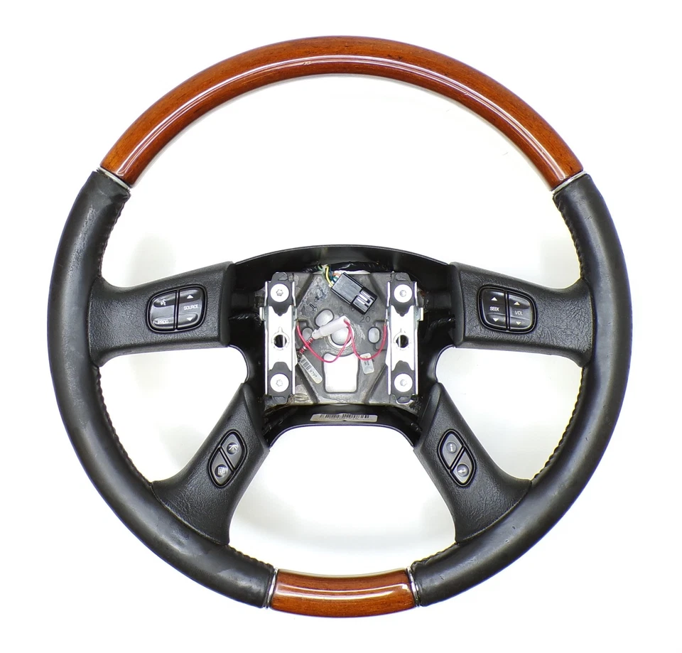 Chevrolet 03-06 Tahoe Suburban Yukon Escalade  Steering Wheel Black Leather Wood - Изображение 1 из 4