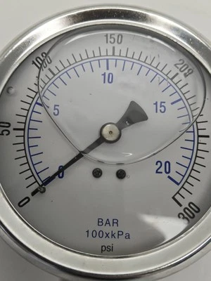 BAR 100xkPa PRESSURE GAUGE, 300 psi, 1/8' CONNECTION. - Image 1 of 4