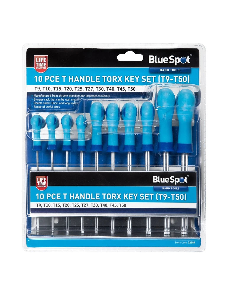 Blue Spot Tools - Juego de llaves Torx con mango en T de 10 piezas (T9-T50) Foto 1 de 1
