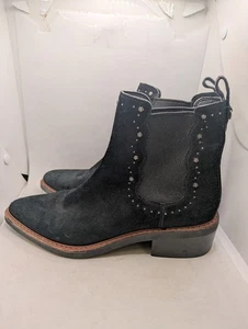 Coach Boots Women's Sz 8.5 Black Suede Chelsea Boots Pointed Toe EUC 1.75" heels - Picture 1 of 8