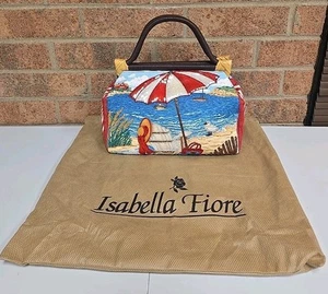 ISABELLA FIORE Down By Sea Rattan CAPE COD HARBOR EMBELLISHED TOTE - Picture 1 of 10