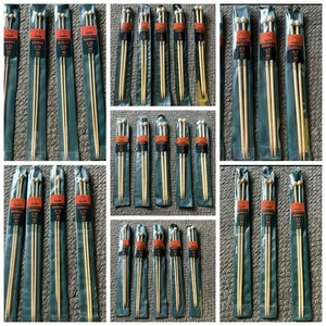 Apfel Bambus Stricknadeln Paar - geknöpfte Nadeln - 30 cm Länge - 3 mm - 8 mm - Bild 1 von 8