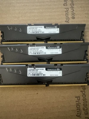 TeamGroup 24GB (8GB x3) DDR4 3200 PC4-25600 CL16 Desktop RAM TLZGD48G3200HC16FBK - Image 1 of 4
