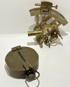 Nautical Compass And Sextant Ross Evans Reproduction - Picture 1 of 13