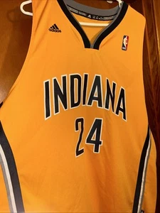 ADIDAS PAUL GEORGE #24 INDIANA PACERS BASKETBALL JERSEY Men’s XXL Length +2 SEWN - Picture 1 of 17