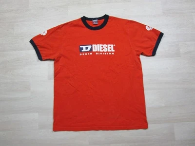 Винтажная футболка 90-х Diesel Denim Division Ringer (L) оранжевая 2-сторонняя графическая футболка - Изображение 1 из 4