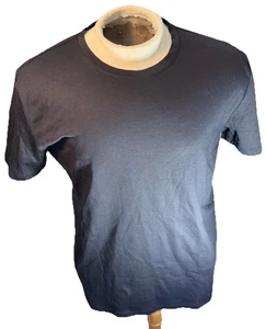 Asks Fifth Avenue Ultraluxe anthrazitfarbenes kurzärmliges T-Shirt mit Rundhalsausschnitt Herren Lrg neu mit Etikett - Bild 1 von 9