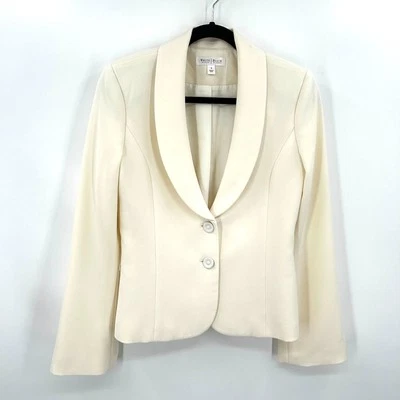 WHITE HOUSE BLACK MARKET Women's Ivory Cream Double Button Blazer Jacket Size 6 - Image 1 of 4