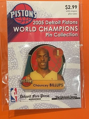 Pin Chauncey Billups 2005 Detroit Pistons Campeones del Mundo Pin Colección NBA Foto 1 de 2