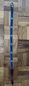 YRI Embroidered Canvas & Leather Ribbon Golf Belt 34 - Picture 1 of 11