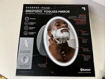 Sharper Image LED Fogless Mirror and Bluetooth Speaker - White - Image 1 of 4