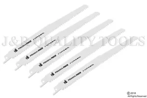 9 Zoll Säbelsägeblätter 5-teiliges Set Bi-Metall 5-8 Zähne pro Zoll (TPI) - Bild 1 von 1