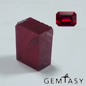 Rough stone for faceting - Ruby Pigeon blood Czochralski (Pulled) lab 20-24ct - Picture 1 of 6