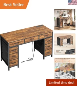 Versatile 47-Inch Writing Desk with USB Outlet – Perfect for Home Office & Study - Picture 1 of 11