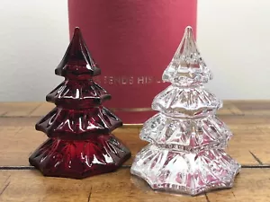 Waterford Cristal Navidad Vacaciones GIFTOLOGÍA ROJO Y CLARO 3” ÁRBOLES #40006525 NUEVO EN CAJA - Imagen 1 de 7