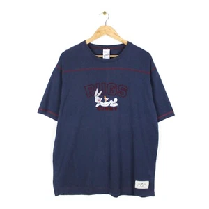 Warner Bros Vintage T Shirt Bugs Bunny Blue Crew Neck Embroidered Top Size XL - Picture 1 of 8