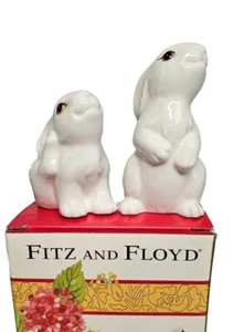 Juego de coctelera de sal y pimienta Fitz and Floyd Bunny Rabbit Flower Market Usado en Excelente Condición - Imagen 1 de 6
