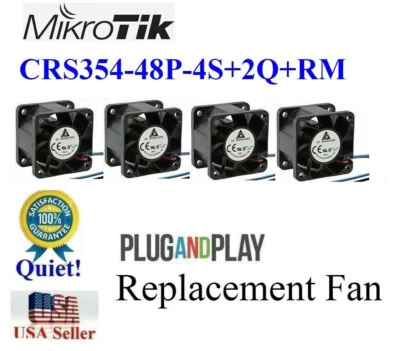 Lot 4x Quiet version replacement Fans (30dBA) for Mikrotik CRS354-48P-4S+2Q+RM - Image 1 of 4
