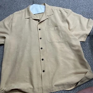 Mens 100 % Silk Gold Mercedes Shirt - Picture 1 of 6