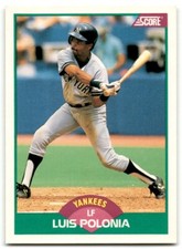 1989 Score Rookie & Traded Luis Polonia New York Yankees #38T