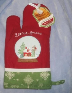 Anastasia Gourmet Gifts Let it Snow RED OVEN MITT w Butter Cookie Mix 10 oz NEW - Picture 1 of 3