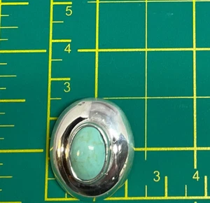 Vintage Navajo Sterling Silver Turquoise Pendant Native American Heavy Beautiful - Picture 1 of 4