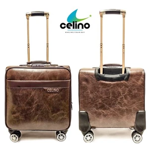 16" Handgepäck Koffer Laptop Trolley Tasche Reise PU Leder Braun Business - Bild 1 von 12