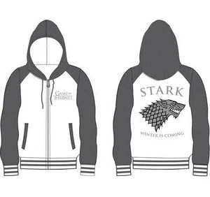 GAME OF THRONES STARKS WINTER IS COMING WOLF SCARY ZIP HOODIE SWEATSHIRT S-XXL - Picture 1 of 3