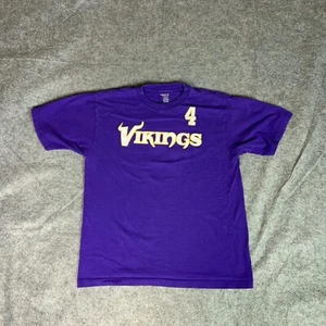 Minnesota Vikings Mens Shirt Medium Purple Brett Favre Jersey #4 Tee T Football - Picture 1 of 8