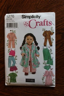 Simplicity 5276 Sewing Pattern for 18" Doll Clothes - Sleepwear Robe UC - Image 1 of 3