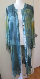CITRON SANTA MONICA OPEN SILK DUSTER, SZ L? - Picture 1 of 8