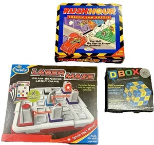 Lot of 3 Games: Laser Maze, Rush Hour, D-BOX Puzzle  (2 New *SIB*, And 1 Opened) - Picture 1 of 24