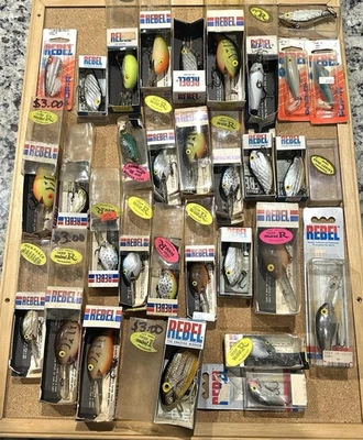 31 Vintage rare AMAZING Rebel shad minnow WEE R Crankbait fishing Lure LOT LOOK! - Image 1 of 4