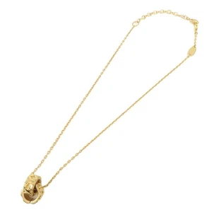 Louis Vuitton Collier Pillow Nanogram Metal Gold Necklace M00782 Auth Used F/S - Picture 1 of 14