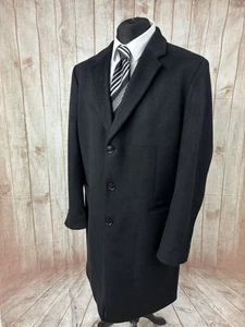 M&S Mens 3XL Winter OverCoat Wool Blend Black Smart Formal Coat Warm Winter - Picture 1 of 19