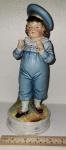 Antigua estatuilla de niño azul de Heubach como está - Imagen 1 de 4