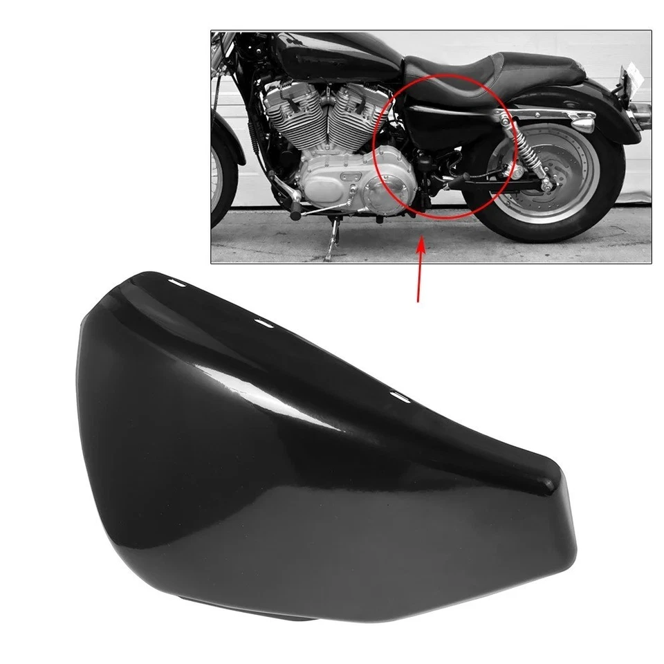 Für Harley Sportster XL883 04-13 linke Seite Batteriedeckel mit Clips Verkleidung schwarz - Bild 1 von 4