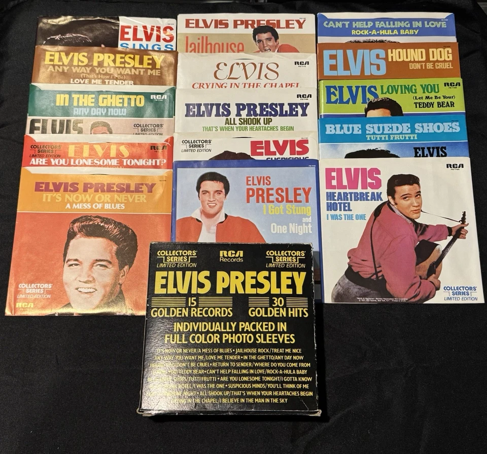 ELVIS PRESLEY 15 GOLDEN RECORDS 30 GOLDEN HITS  Boxed set 45rpm Excellent Cond. - Image 1 of 2