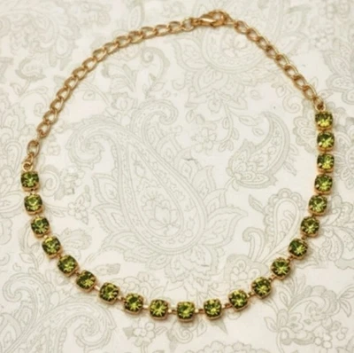 Natural Green Peridot Approx 21 Carats In 18K Gold Plated Classic Necklace  - Image 1 of 4