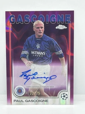 2024-25 TOPPS CHROME UCC PAUL GASCOIGNE AUTO /75  Rangers  - Image 1 of 2