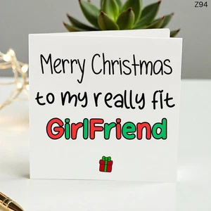 Happy Christmas to My Really Fit Girlfriend – Funny & Rude Adult Xmas Card - Picture 1 of 5