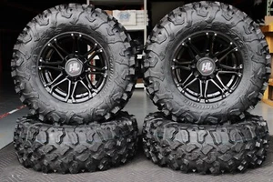 POLARIS RANGER 570 28" CARNIVORE RADIAL ATV TIRE & 14" HL3 BLK WHEEL KIT POL3CA - Picture 1 of 7