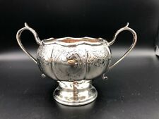 Vintage Beautiful Reproduction Old Sheffield Plate England Sugar Bowl, 4 1/2" T