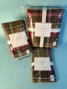New Pottery Barn Tahoe Plaid King/Cal King Duvet Cover & 2 Euro Shams OOP - Picture 1 of 7