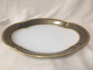 Chas Haviland Limoges Incrustation Polie a l'agate Cobalt 16.5 Inch PLATTER - Picture 1 of 9