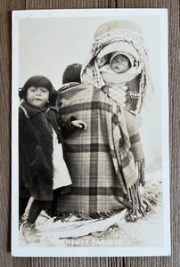 Vintage Postcard RPPC Piute squaw and papoose Indigenous baby Native American - Picture 1 of 2