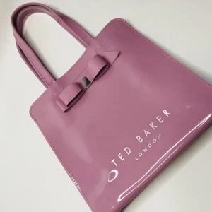 Ted Baker London Alacon Plain Bow Lavender Large Icon Bag Tote Glossy Purple - Picture 1 of 9