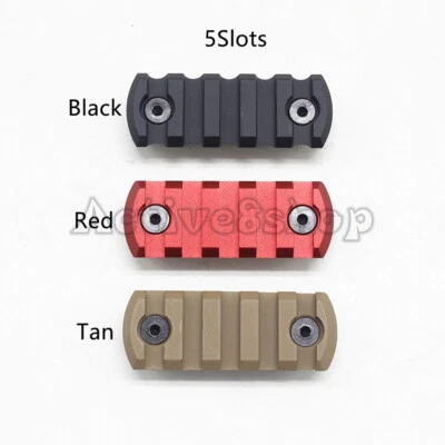 Black/Tan/Red Aluminum 5 7 9 11 13 Slots Picatinny key mod Rail Section - Image 1 of 4